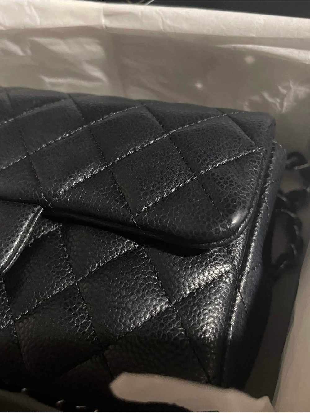 CHANEL Black Quilted Caviar Leather Mini Flap Crossbody - Picture 3 of 9